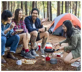 Tent sites at Hatfield's Hideout Campground serving the Hatfield McCoy Trail System.